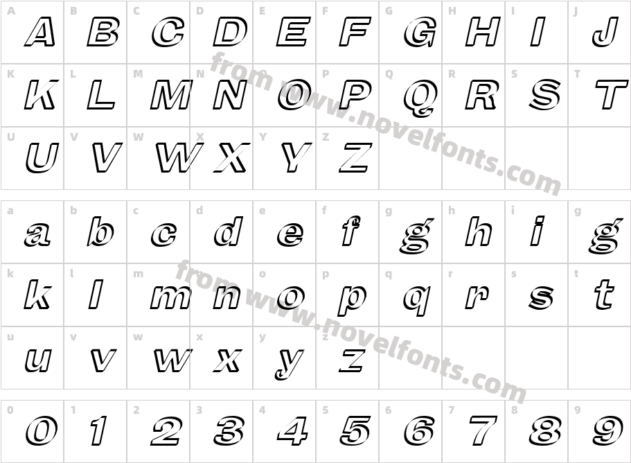 HamptonHollow MediumCharacter Map