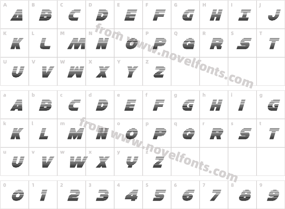 Han Solo Gradient ItalicCharacter Map