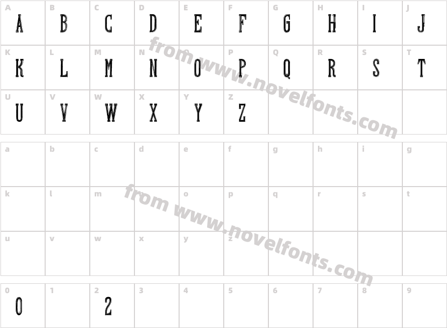 Hand Shop Typography A20_demoCharacter Map