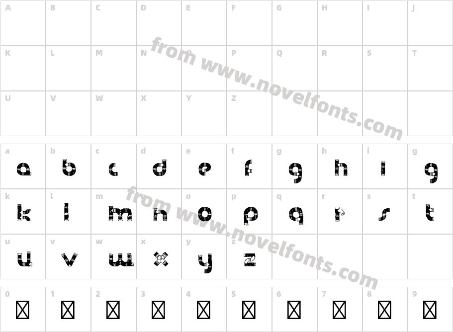 HanddrawnPipeX-RegularCharacter Map