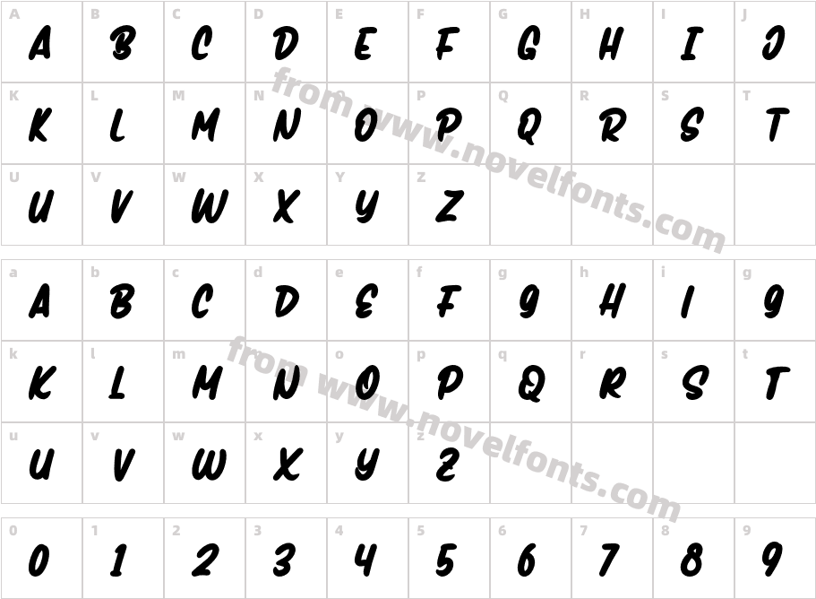 Handmix-BoldCharacter Map