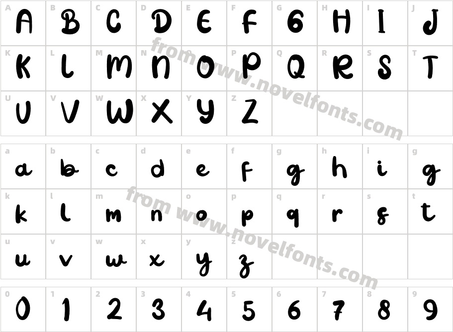 HandwritingRegularCharacter Map