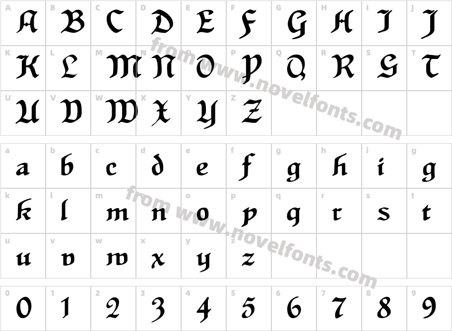 HansSachsGotischCharacter Map