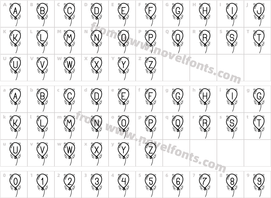 Happy Balloon St PERSONAL USECharacter Map