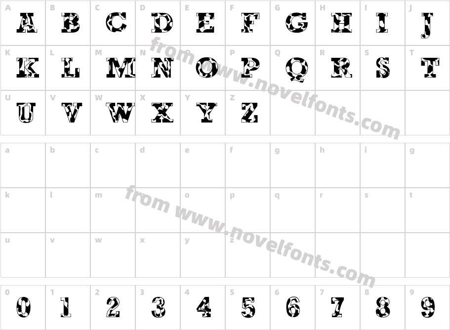 Happy Cow BoldCharacter Map