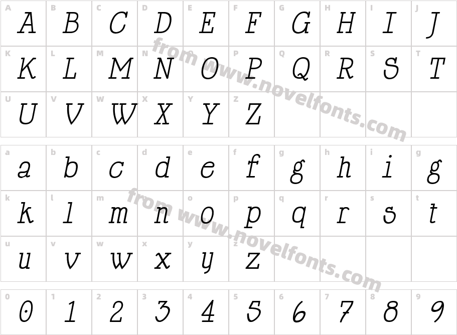 Happy Phantom ItalicCharacter Map