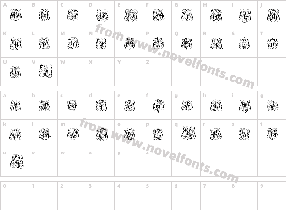 Hard to Read Monograms TwoCharacter Map