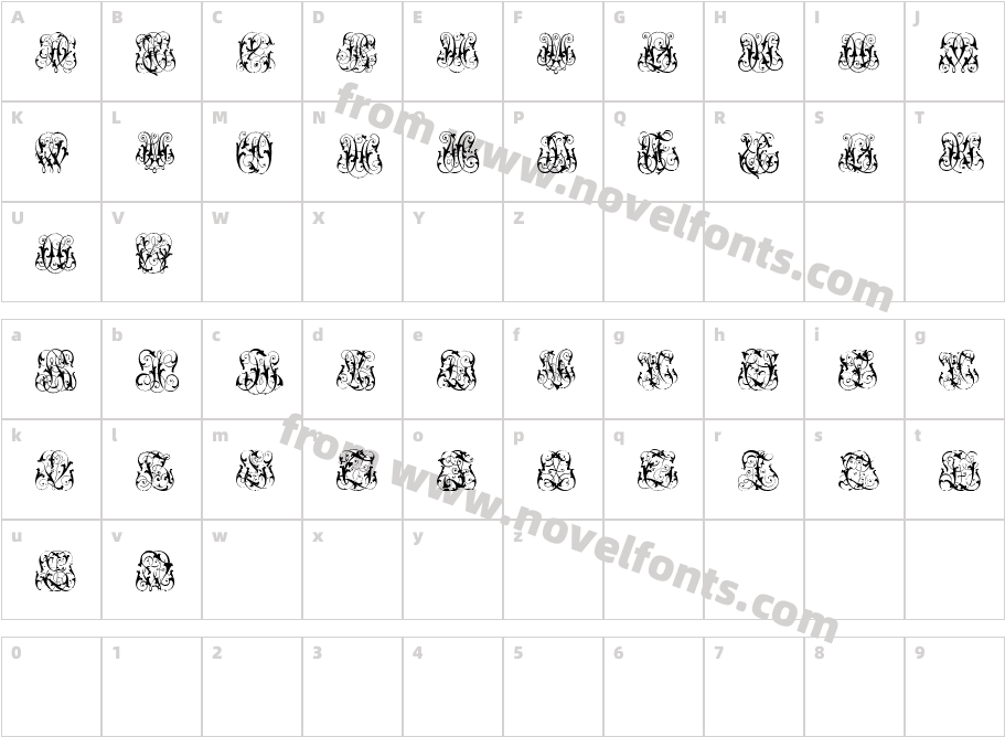 Hard to Read MonogramsCharacter Map
