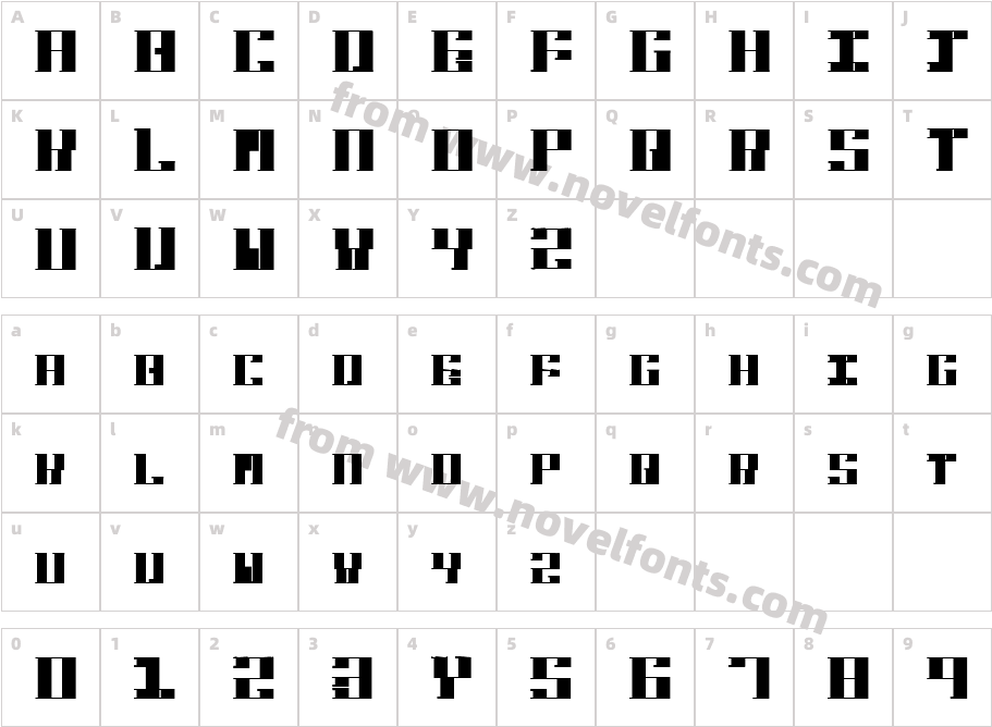 Hardbaq BoldCharacter Map