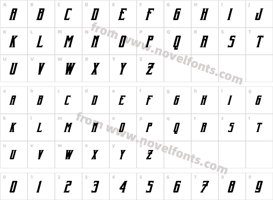 Harker Bold ItalicCharacter Map