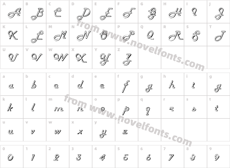 HarlowITC-NormalCharacter Map