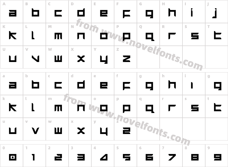 Harrier BoldCharacter Map