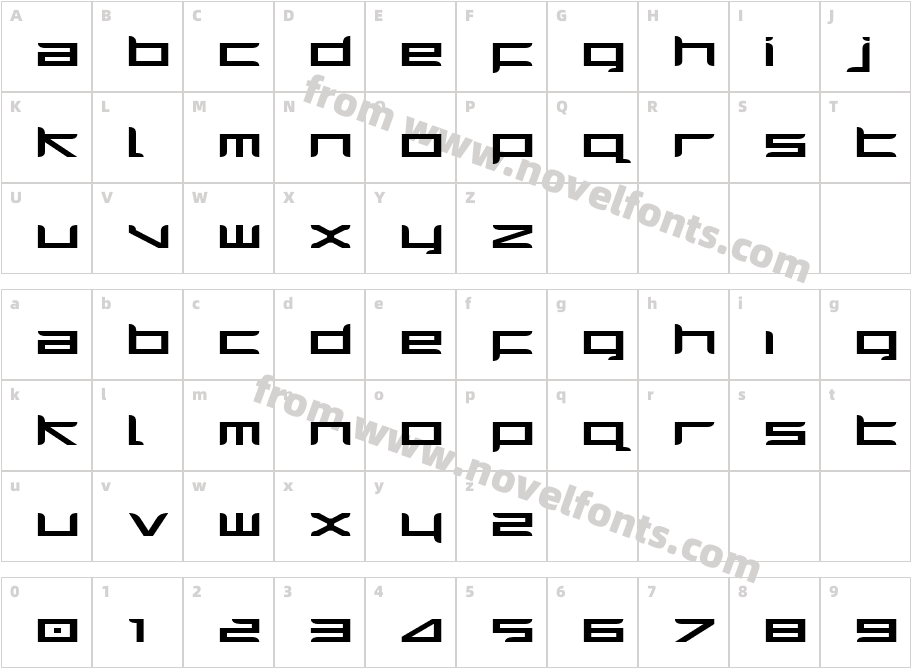 Harrier ExpandedCharacter Map