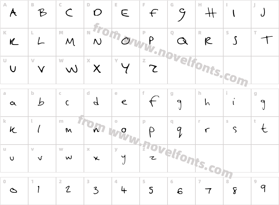 Harry_font__YOURSSINCERELYLARRY_Character Map