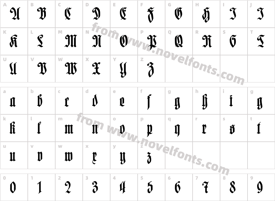 Hartwig-SchriftCharacter Map