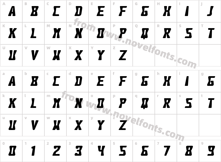 Harves Bold ItalicCharacter Map