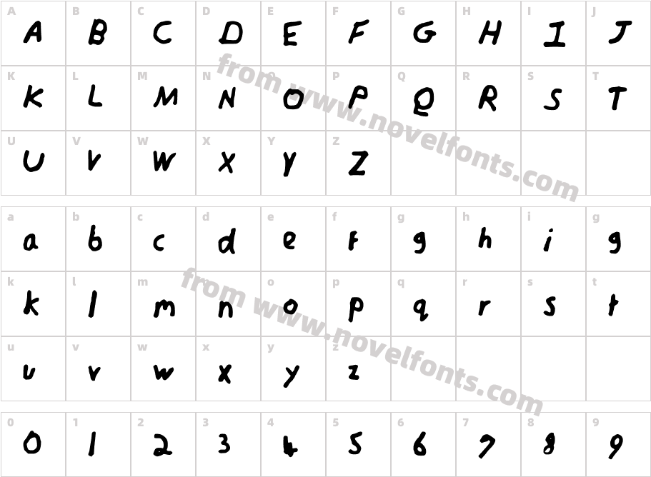 HarveyfontCharacter Map