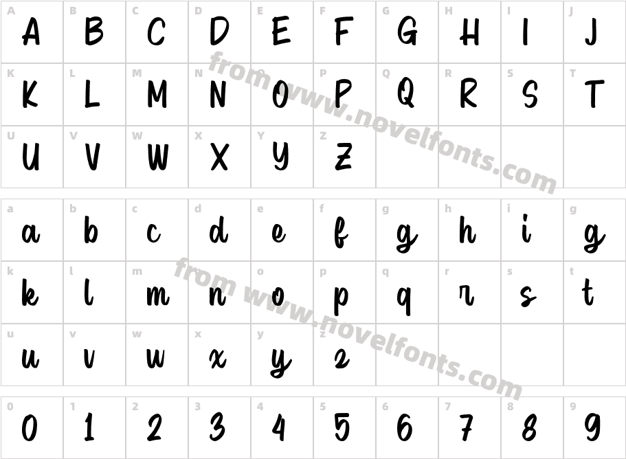 HastifeScriptDEMO-RegularCharacter Map