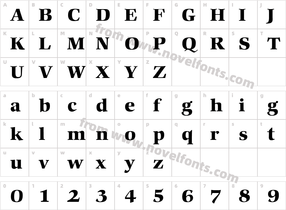 Comenius Antiqua BoldCharacter Map