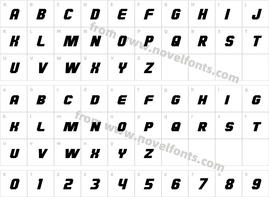 Hauser ItalicCharacter Map