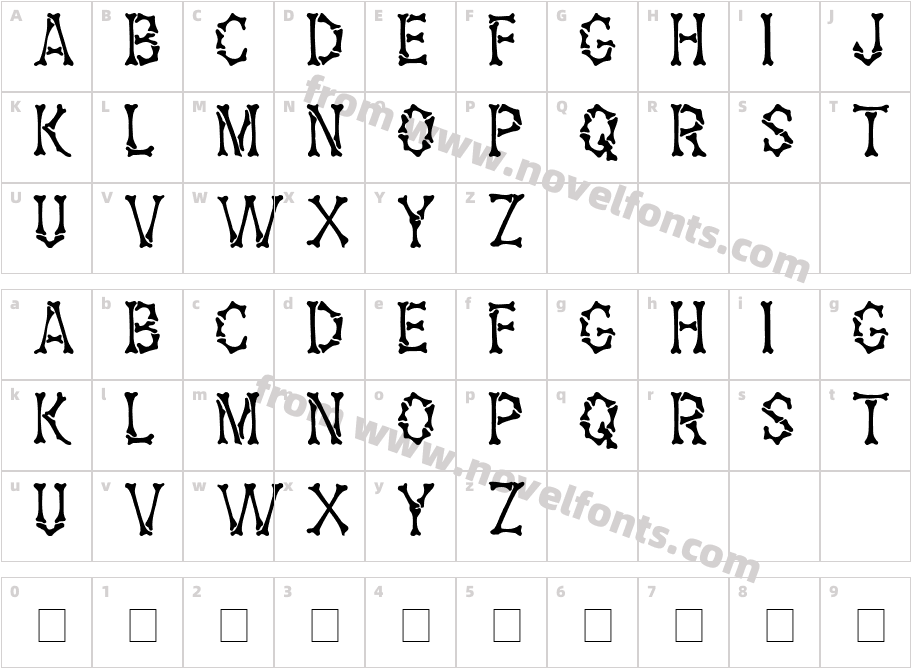 Headhunter MediumCharacter Map