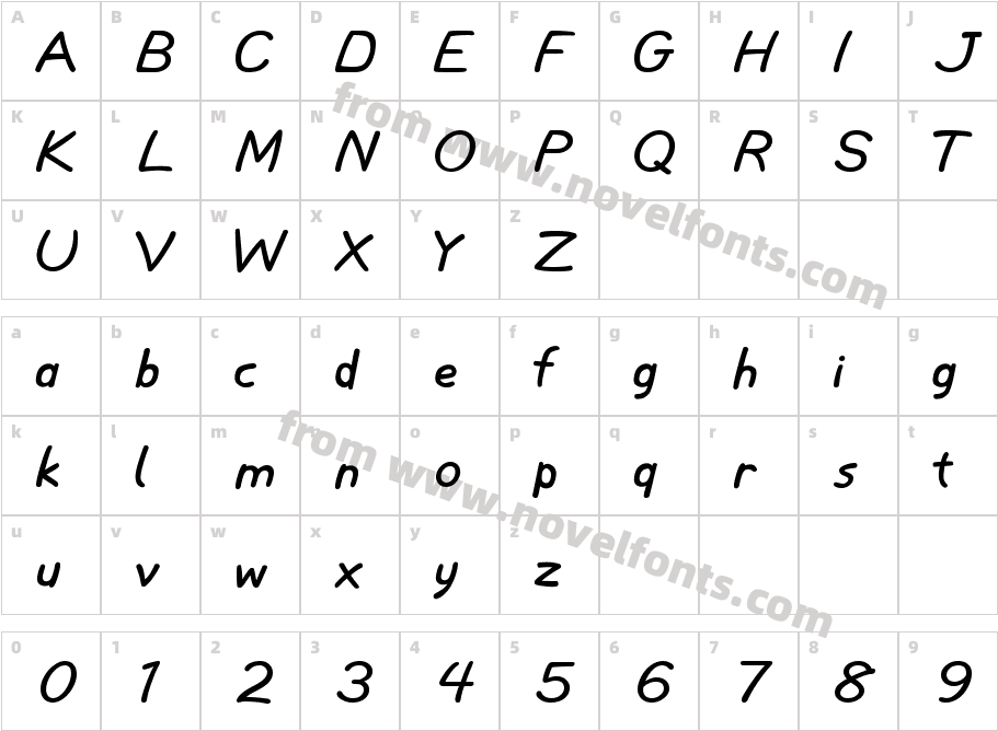 Comial 4448Character Map