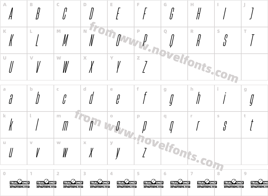 HeadingNow Trial 13 Book ItalicCharacter Map