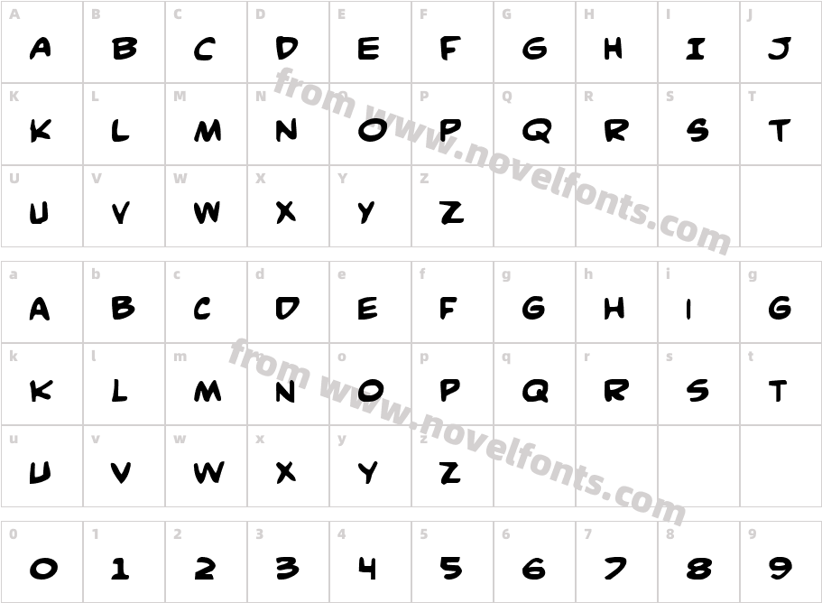 Comic Book Commando BoldCharacter Map