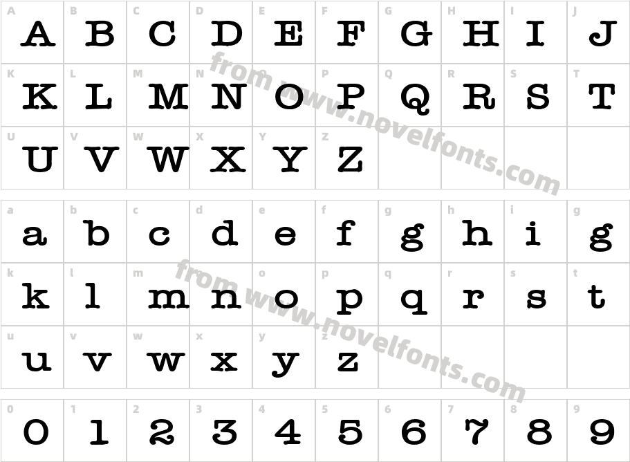 Headline Wide BoldCharacter Map