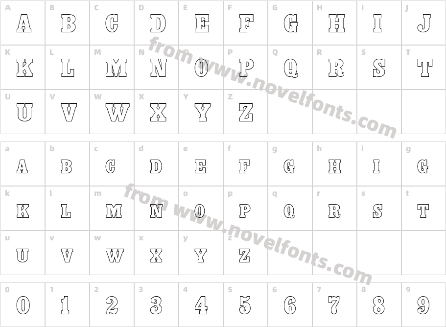 HeadlinerOutlineCharacter Map