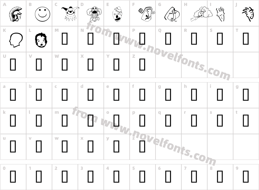 Heads 2Character Map