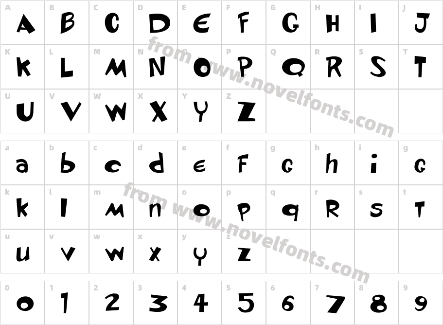 Heavenezer's Ren & Stimpy FontCharacter Map