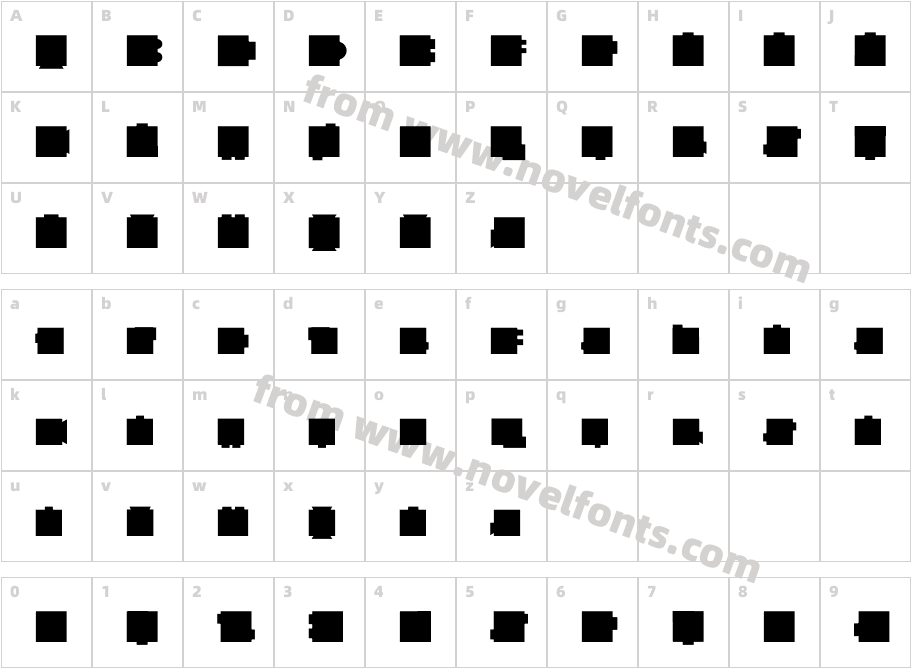 Heavy Square  ColorCharacter Map