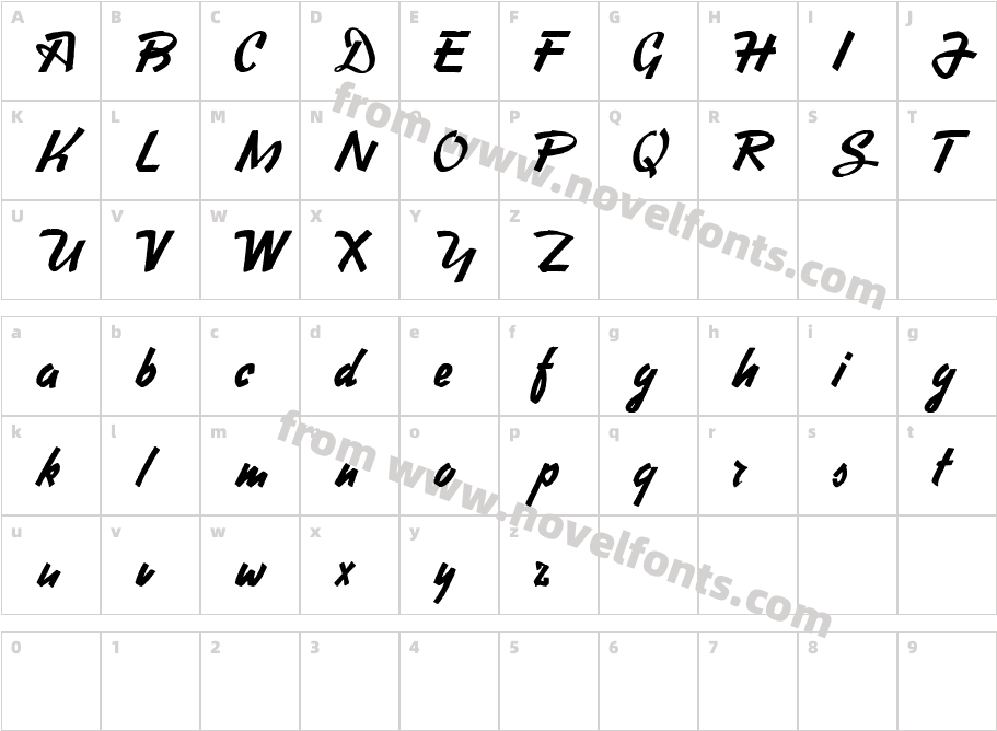 Heavy Squared WritingCharacter Map