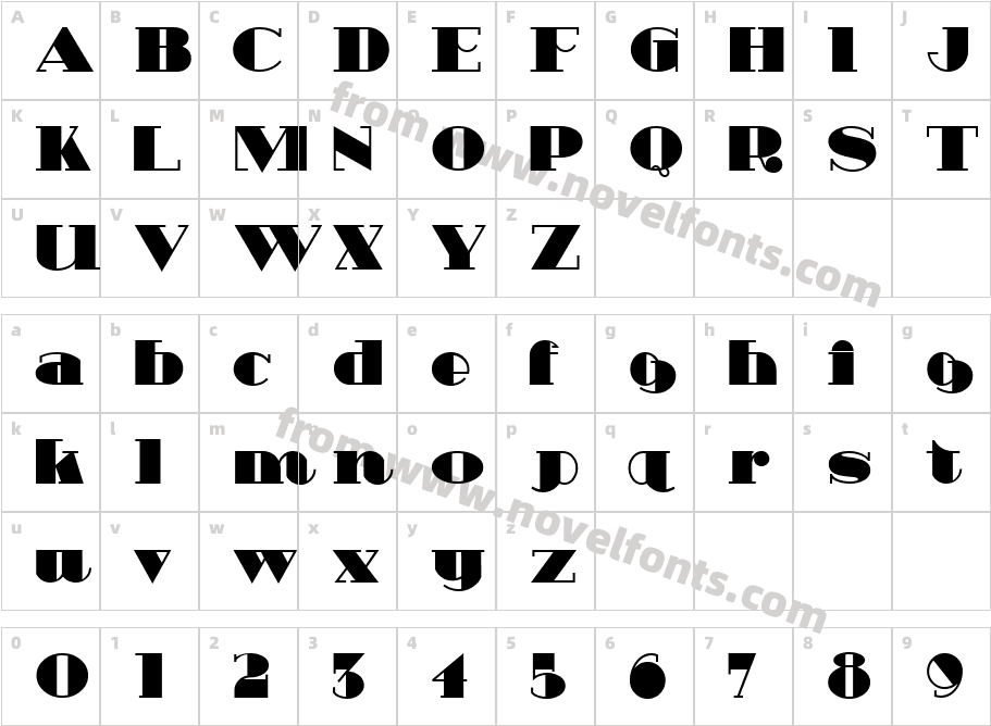 HeavyTripp UltraBoldCharacter Map