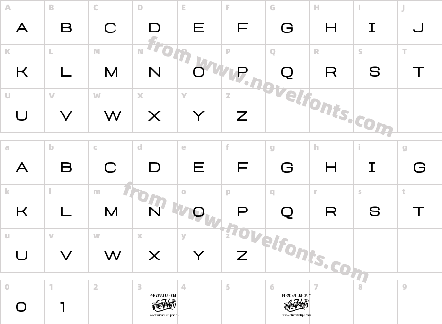 Heinch MediumCharacter Map