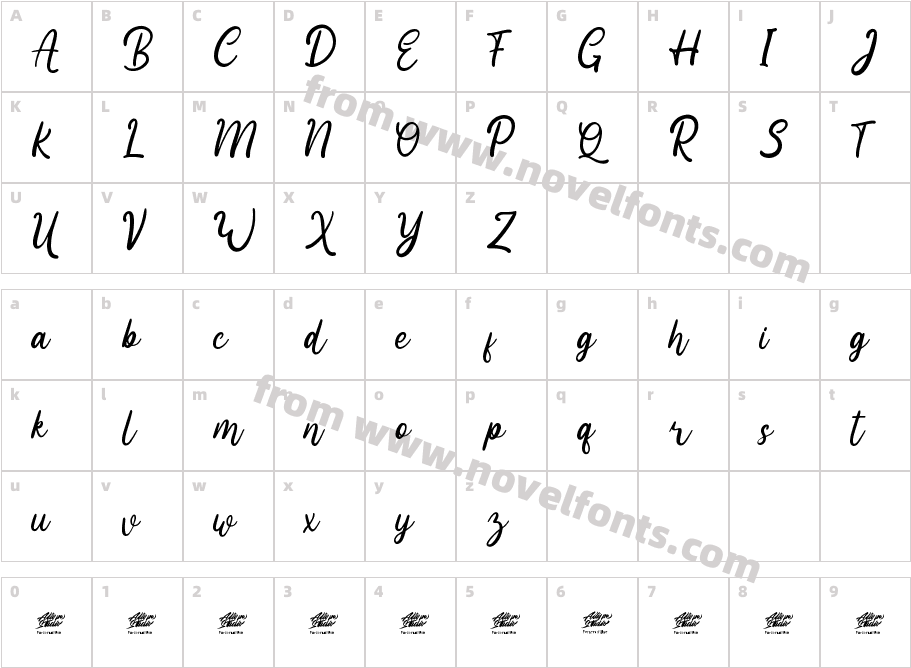 Heland - Personal UseCharacter Map