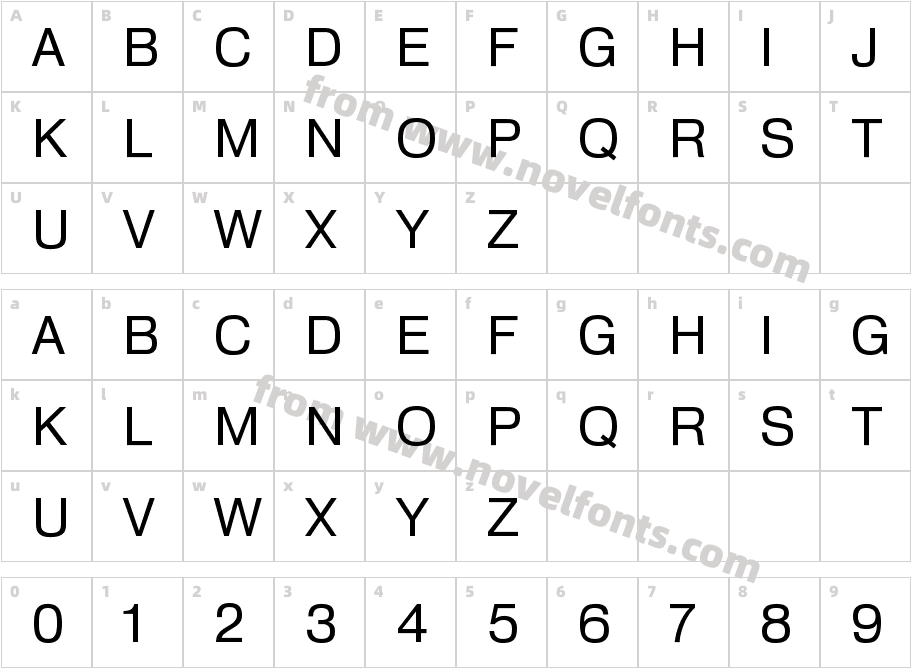 HeldustryFTVBasic RegularCharacter Map