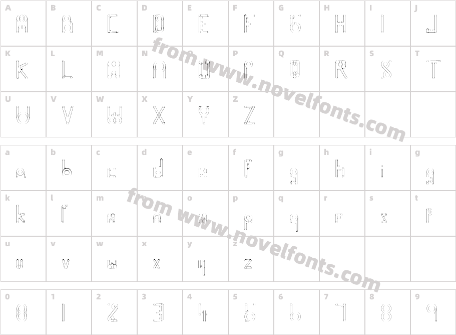 HelenBrown OutlineCharacter Map