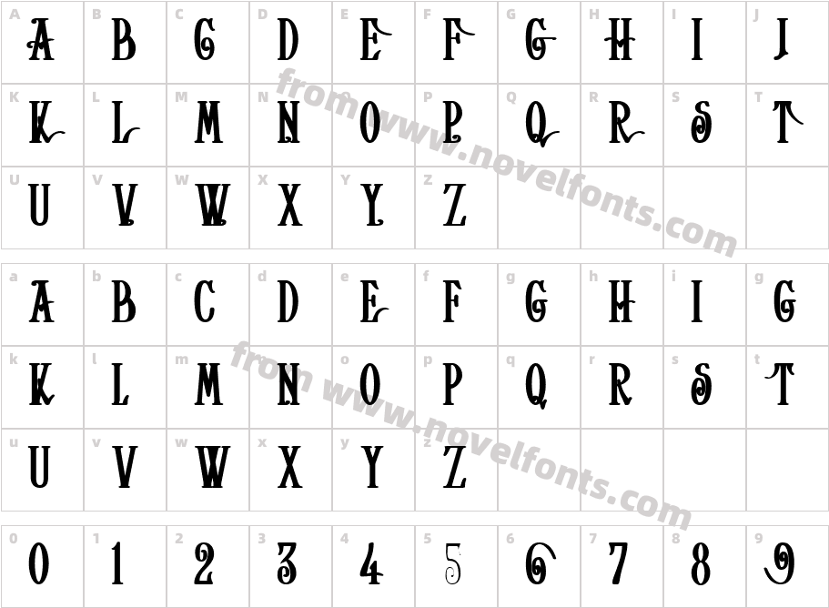 Helena-BoldCharacter Map