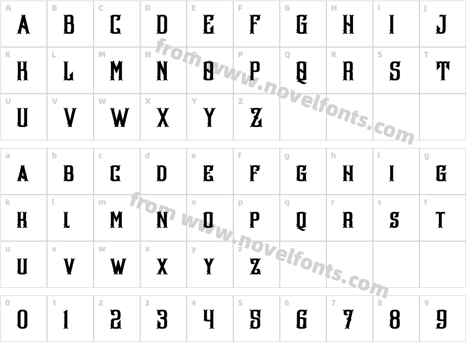 Hellios GothicCharacter Map