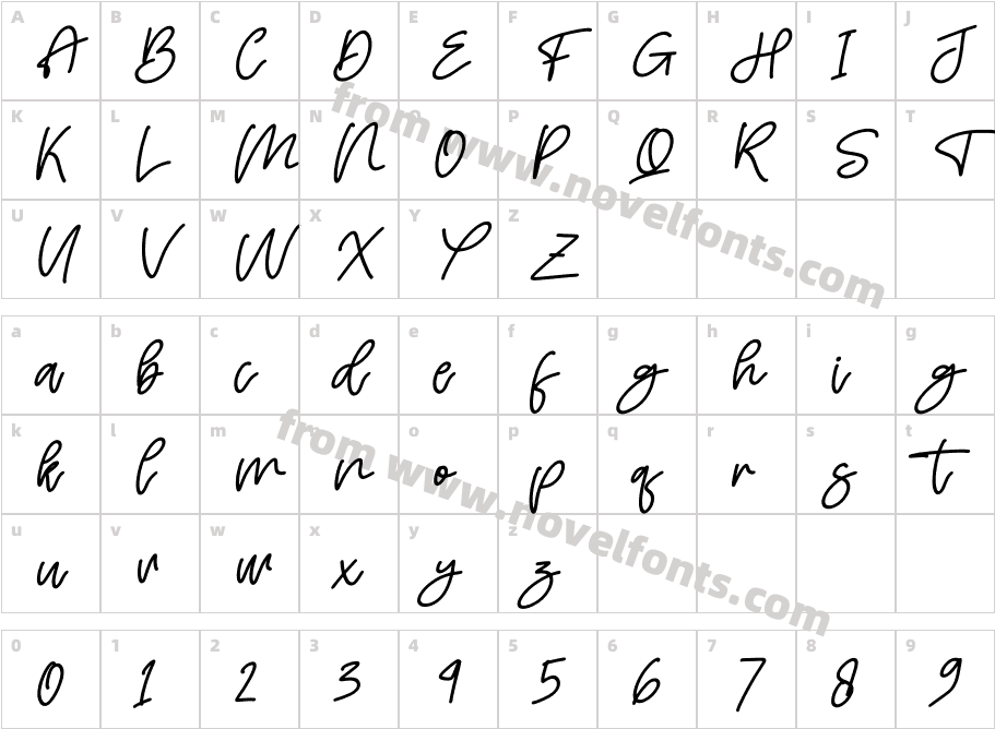 Hello Bird ItalicCharacter Map