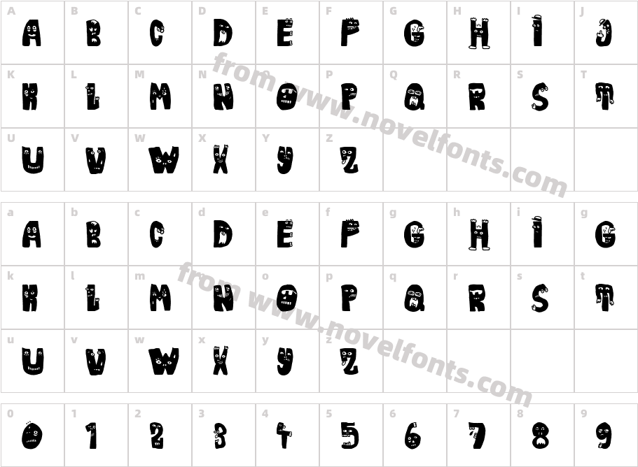 Hello Madre!Character Map