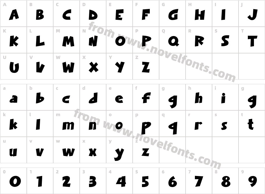 ComicalSoundRegularCharacter Map