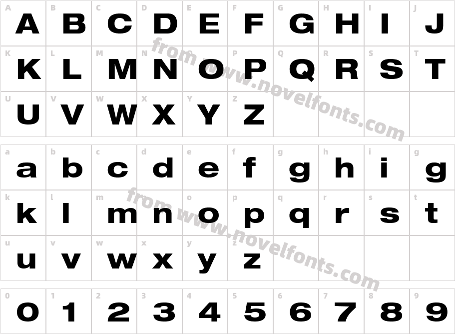 Helvetica LT 83 Heavy ExtendedCharacter Map