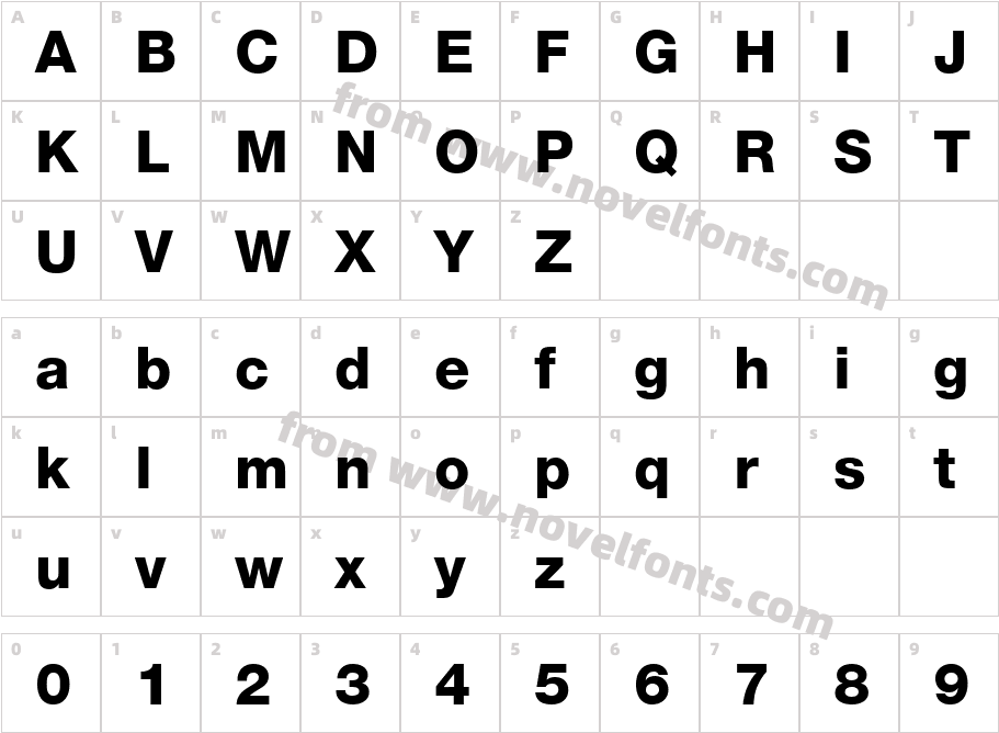 Helvetica LT 85 HeavyCharacter Map