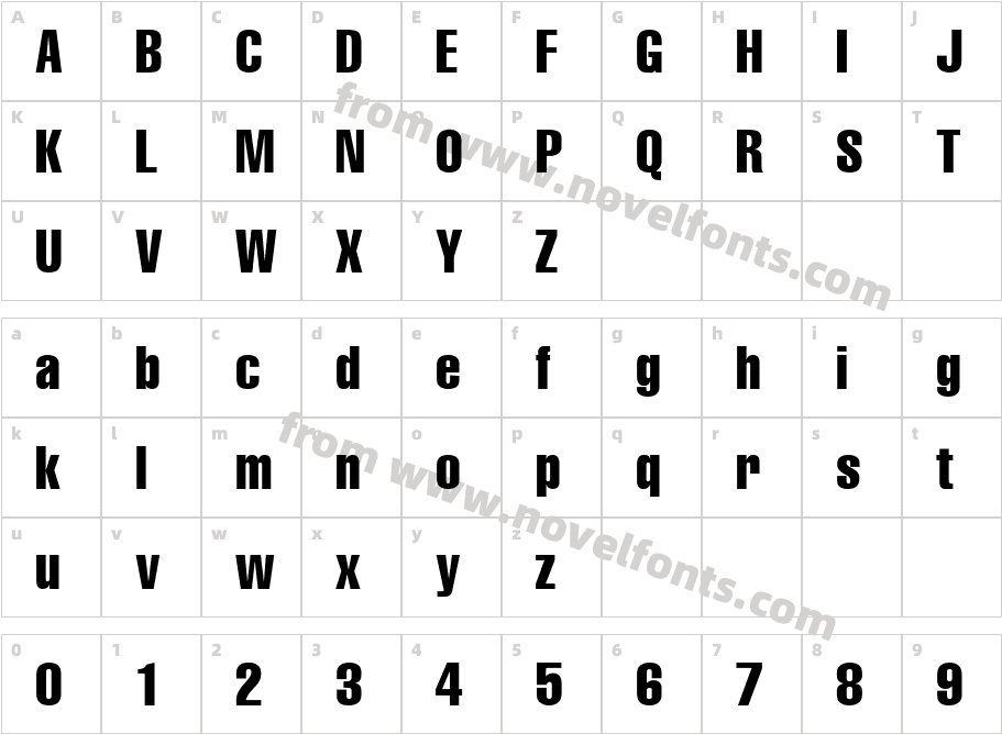 Helvetica LT CompressedCharacter Map