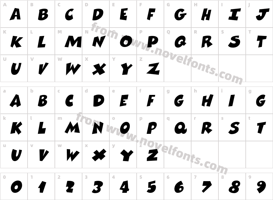 ComixHeavy ItalicCharacter Map