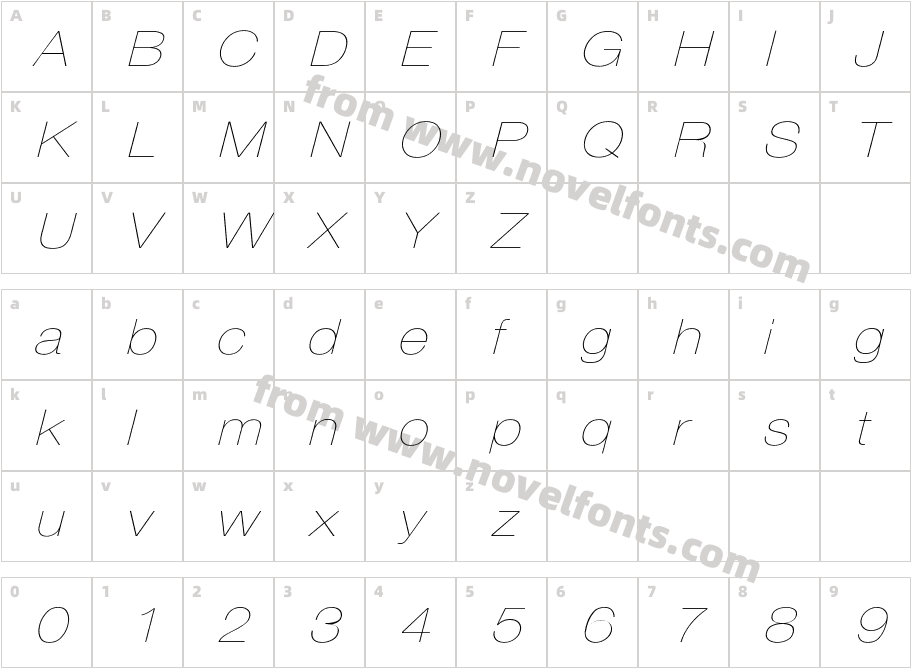 HelveticaExtO 4Character Map