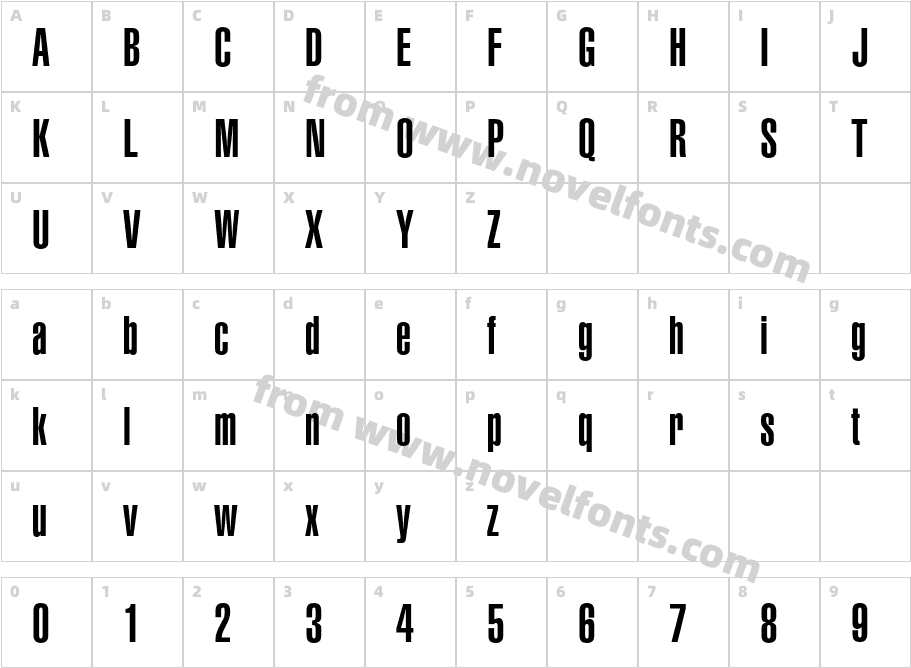 HelveticaLTStd-UltraCompCharacter Map